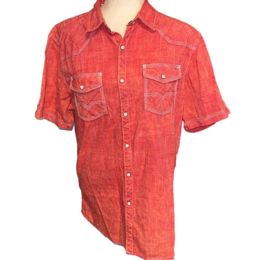 BKE Vintage 1967 Pearl Snap Button Western Style Button Down Shirt M